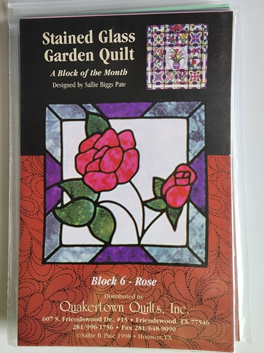 Rare Stained Glass Garden Quilt Pattern Quakertown Quilts  Full Set 14 Patterns